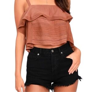 Amuse Society Black Kenzie Cutoff Denim Jean Shorts